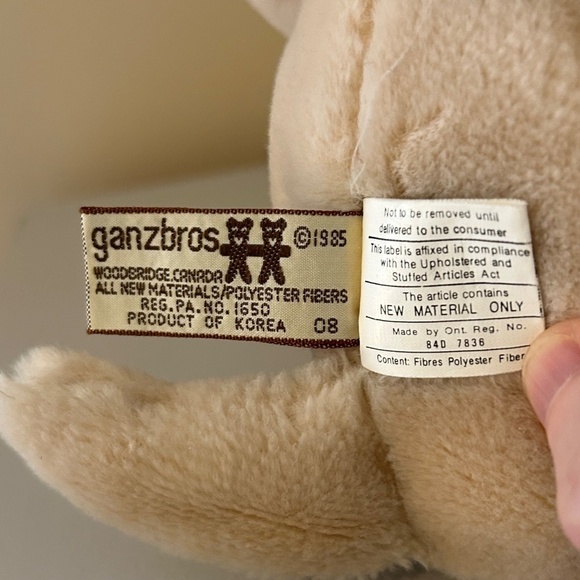 RARE Vintage Ganzbros 1985 Heritage Collection Wrinkles Inc Trunkit Plush 8” - Picture 11 of 16
